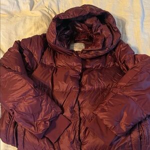 Athleta Burgundy Puffer Jacket Women’s L Parka